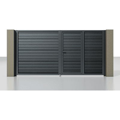 Распашные ворота с калиткой ALUTECH Prestige Распашные ворота с калиткой ALUTECH Prestige